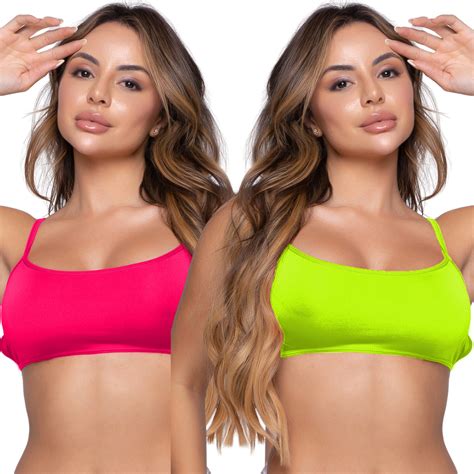 Kit Top Faixa Neon Cropped Costa Nua Moda Fitness Gringa Blogueira