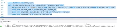 Create Temporary Table Mysql Insert Into Select