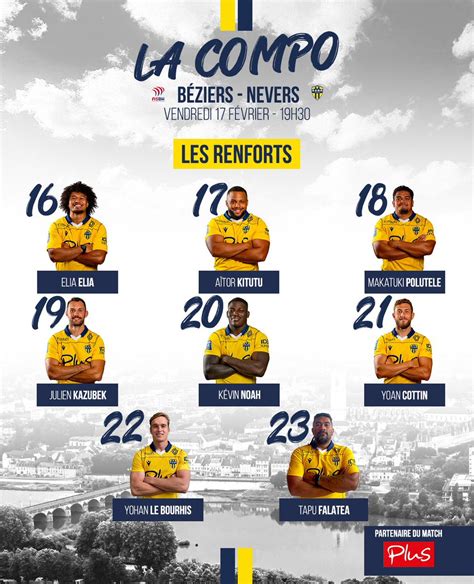 USON NEVERS RUGBY on Twitter La COMPO Béziers vs Nevers