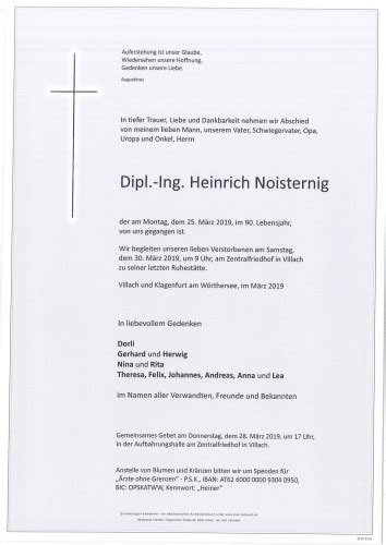 Parte F R Dipl Ing Heinrich Noisternig Pax Requiem