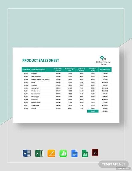 Free Sales Sheet Samples In Google Docs Google Sheets Excel Ms