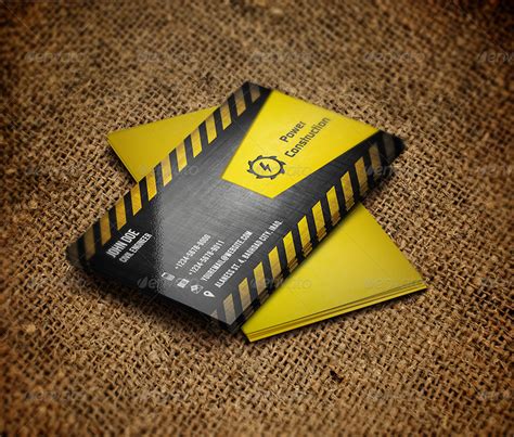 Construction Business Card 20 Examples Illustrator Word Pages