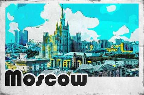 Premium Photo Moscow Vintage Travel Postcard