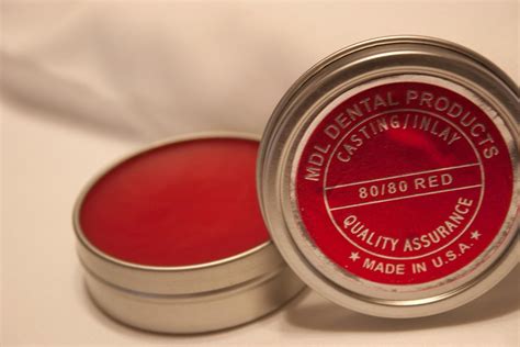 Dental Carving Inlay Wax 2oz Tin Red Wax