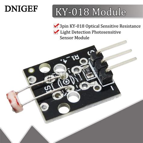 Dnigef 3pin Ky 018 Optical Sensitive Sensor Module Resistance Light