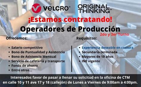 Velcro Estamos Contratando Operadores De Producci N Https Static