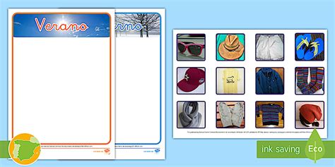 Ficha De Clasificar Ropa De Invierno Y De Verano Twinkl