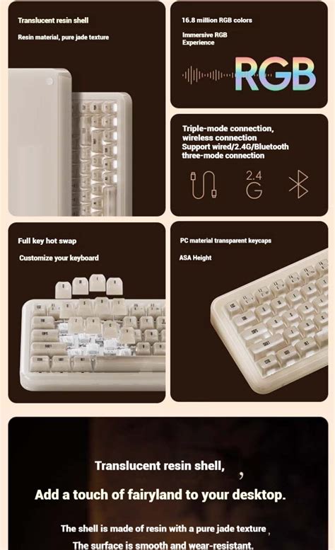 Akko YU Three Mode Mechanical Keyboard RGB Keys Hot Swappable VIA Piano Axis ASA
