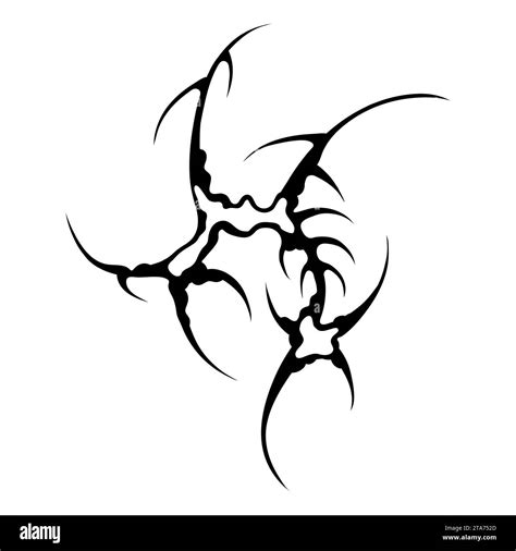 Cyber Sigilism Design Neo Tribal Gothic Style Tattoo Stock Vector