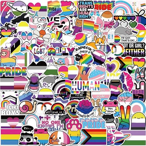 100pcs Lgbtq Sticker Rainbow Lesbian Bisexual Pansexual Transgender