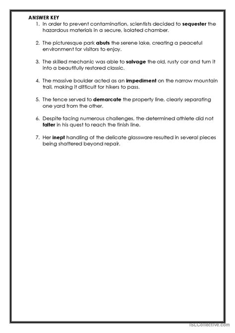 Advanced Vocabulary 10 General Vocab English ESL Worksheets Pdf Doc