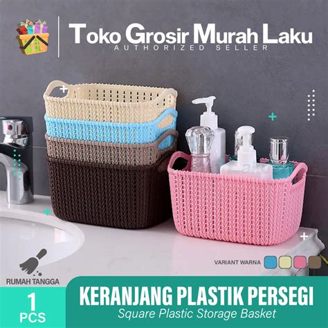 Jual Keranjang Plastik Persegi Serbaguna Keranjang Anyam Plastik