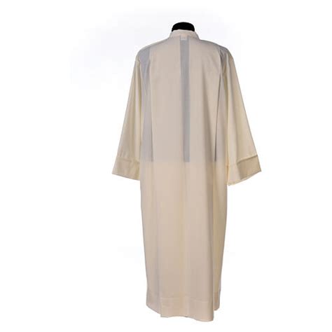 Liturgical Alb 55% polyester 45% wool with shoulder zipper, ivory color ...