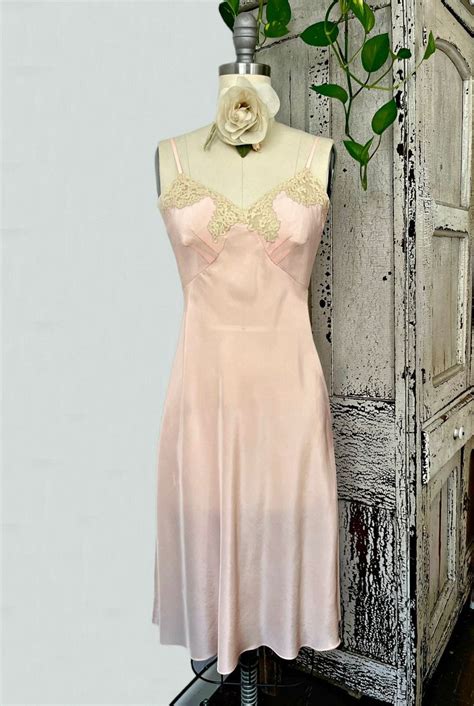 Vintage Lingerie Peachy Pink Silk Crepe Bra Cups Cocktail Dress