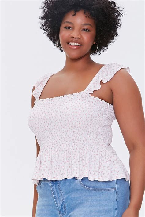 Plus Size Floral Print Top