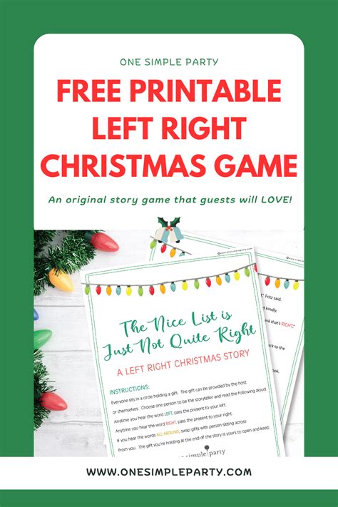 Left Right Christmas Game For Adults Free Printable Artofit