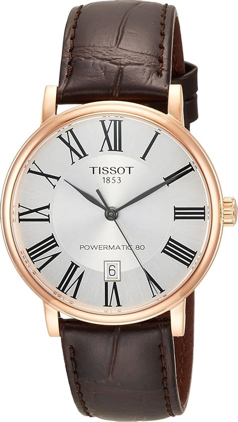 Tissot Mens Carson Auto Stainless Steel Dress Watch Brown T1224073603300 Clothing