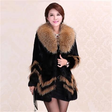 Parkas New Womens Real Genuine Natural Fur Fur Coat Con Cuello De Piel