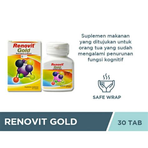 Jual Renovit Gold Tablet Multivitamin Khusus Lansia Shopee Indonesia