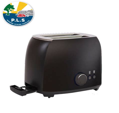 Powerparts Toaster 2 Slice Low Wattage Cool Wall Black Caravan Camping