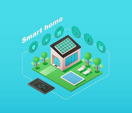 Vektor Isometrik Rumah Pintar Ilustrasi Stok - Unduh Gambar Sekarang