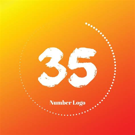 35 number initial logo template with background 22734200 Vector Art at ...