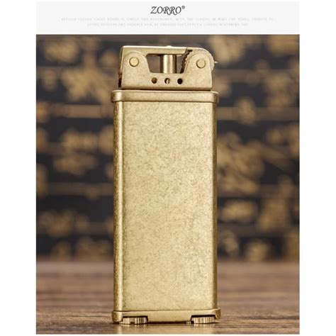 Zorro Briquet Kerosene En Laiton Ultra Fin Mm Machine Coupe Vent