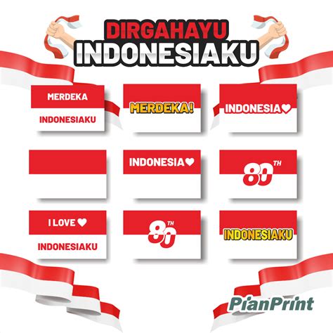 jual stiker bendera merah putih stiker pipi  agustus isi  pcs