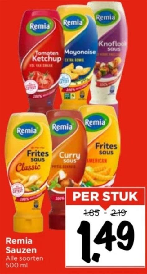 Remia Sauzen 500 Ml Aanbieding Bij Vomar Voordeelmarkt