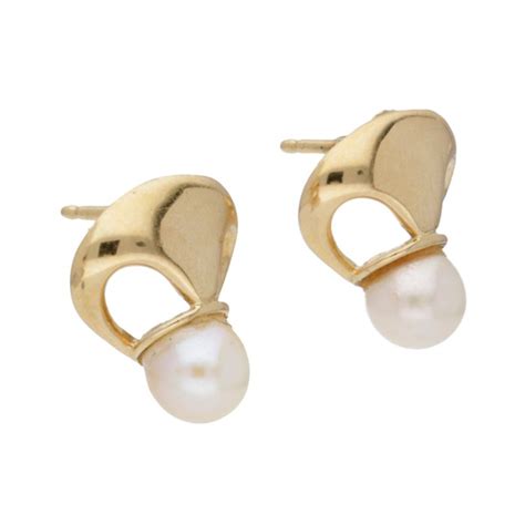 18 Kt Gold Earrings Pearl Catawiki