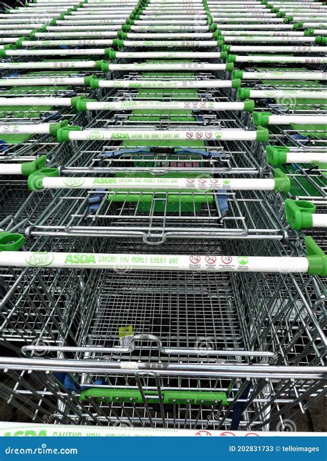 Close Up Of ASDA Shopping Trolley - Logo View Editorial Photo ...