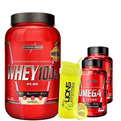 Whey Protein 100 Pure Concentrado 900g Pote Integralmedica 2x Omega