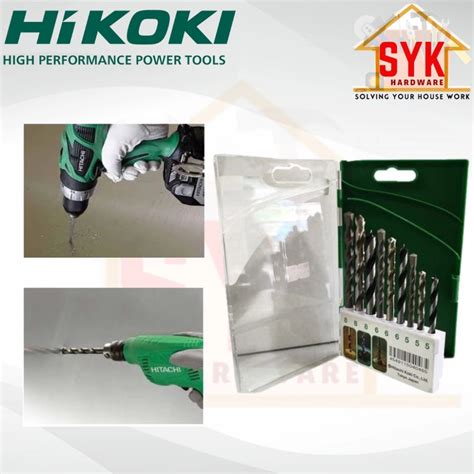 Syk Hikoki 401982 Mixed Drill Bits Set 9pcs Wood Metal Masonry Bits