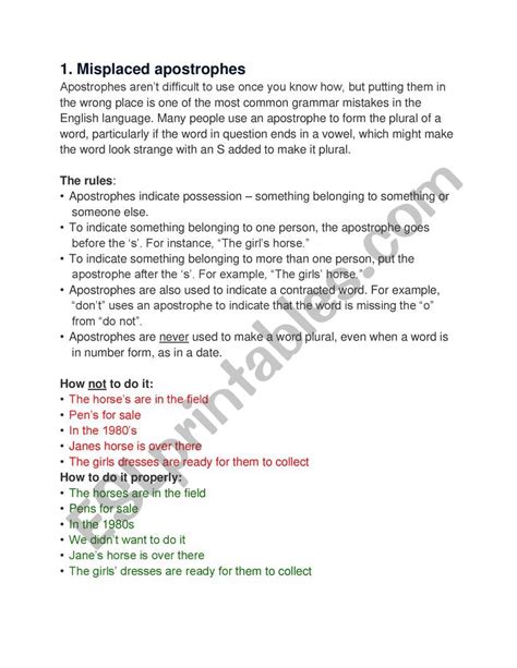 Common Errors In English Esl Worksheet By Christin3