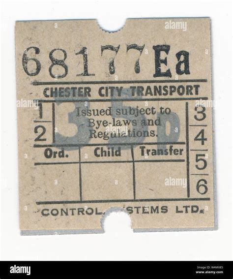 Vintage Bus Ticket Issued By Chesterbus Cheshire England 1955