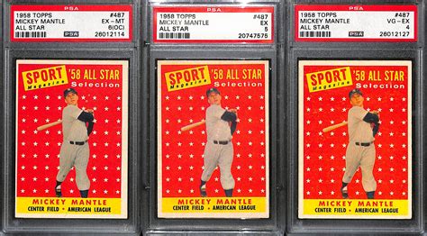 Lot Detail Lot Of Topps Mickey Mantle All Star Psa