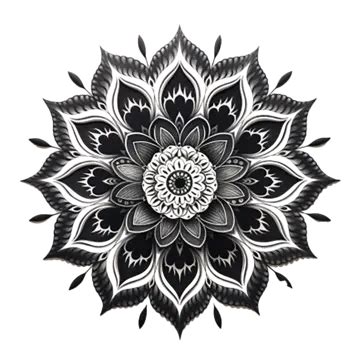 Black Color Mandala White Background D Clipart Mandala Drawing Png