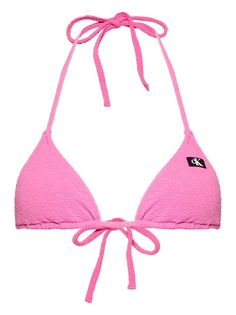 Calvin Klein Textured Bikini Top In Pink ModeSens