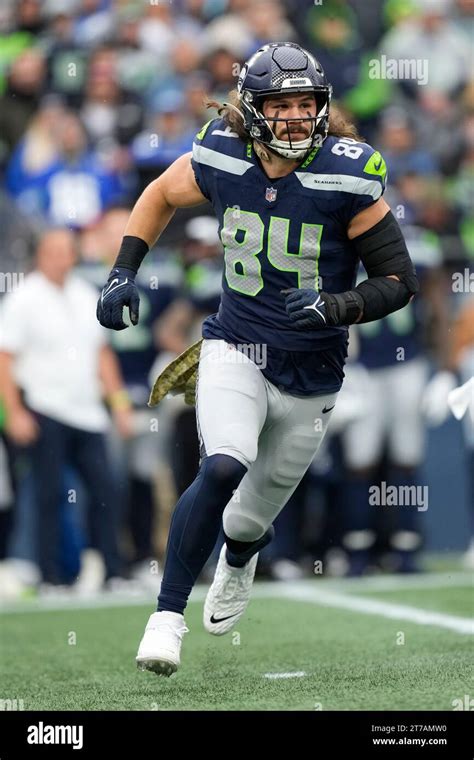 Seattle Seahawks Tight End Colby Parkinson 84 Runs During An Nfl