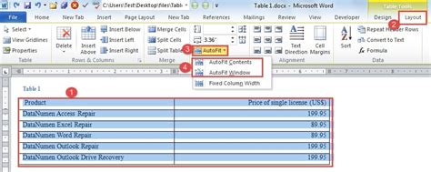 Quick Ways To Auto Fit Tables To Contents Or Page In Your Word Document