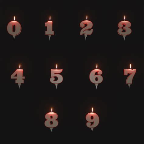 Birthday Candles 3d Model Turbosquid 1943233