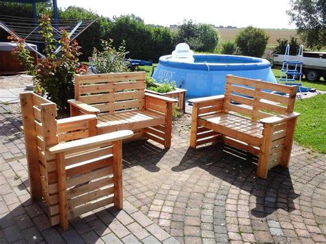 Diy Wooden Pallet Patio Furniture Set Pallet Ideas