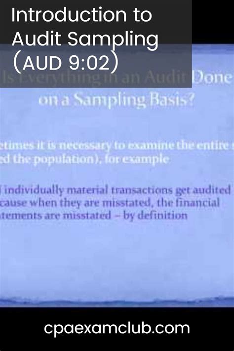 Introduction To Audit Sampling Aud Cpaexamclub Aud