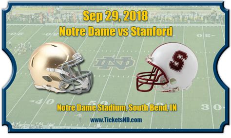 Notre Dame Fighting Irish vs Stanford Cardinal Football Tickets | 09/29 ...