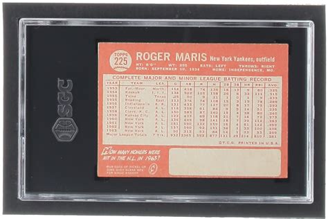 Roger Maris Topps Sgc Pristine Auction