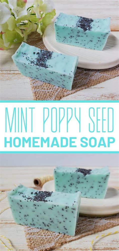 Homemade Mint Poppy Seed Soap Diy Soap Recipe Homemade Soap Bars Handmade Soap Recipes