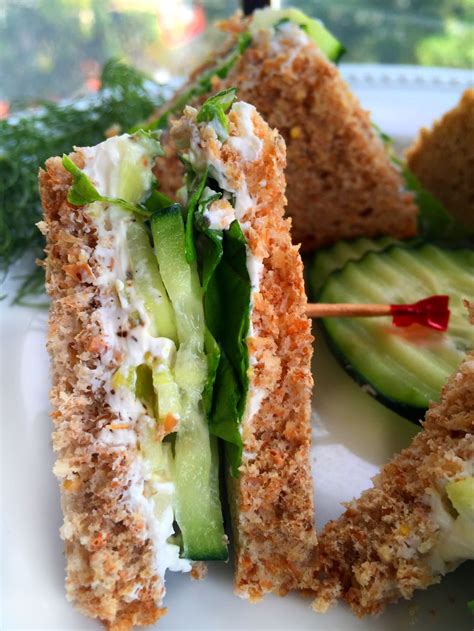 Vegan Cream Cheese Tea Sandwiches With Cucumber Fennel And Arugula