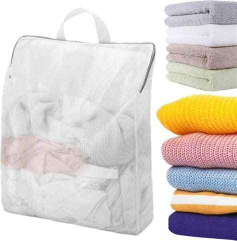 Grand Sacs Linge En Maille Sac De Lavage Fermeture Clair En Nid