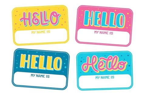 Name Labels Name Tags Kindergarten Interior Hello My Name Is