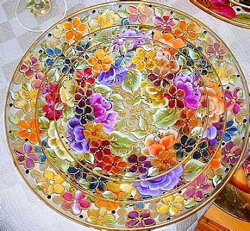 Glass Painting: Painted glass plates